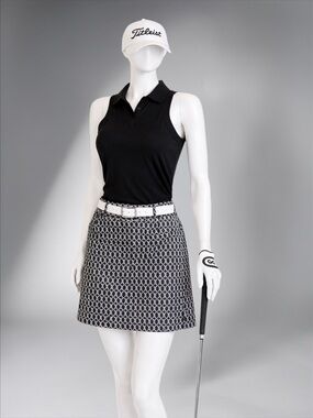 Slazenger Black & White Patterned A-Line Golf Skirt